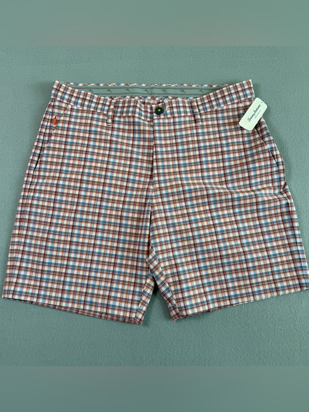 Tommy Bahama Shorts Mens 34 Top Deck Check Golf Performance Casual Cruise
